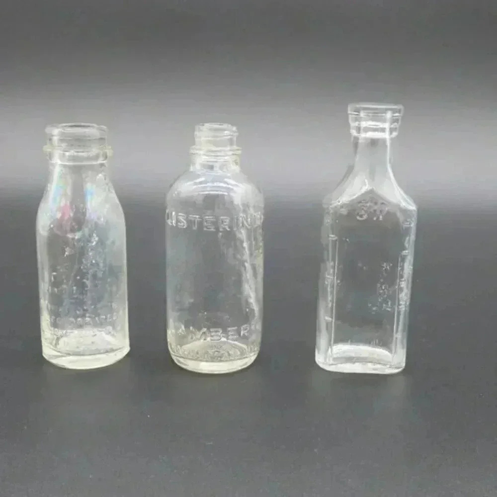 Vintage Small Glass Bottles Set of 3
